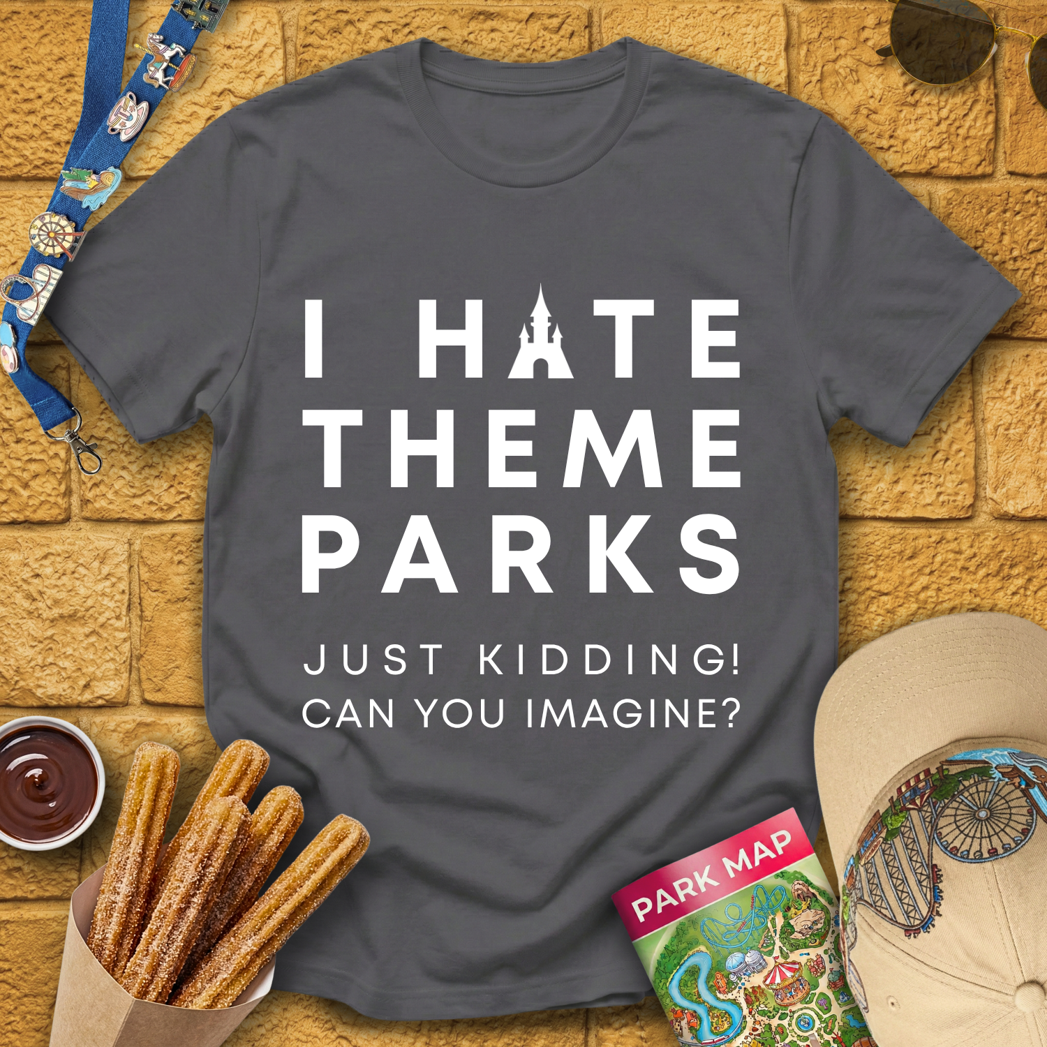 I Hate Theme Parks [Sleek] T-Shirt