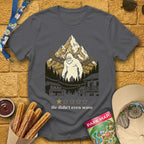 Everest Yeti [LinoCut] T-Shirt for Theme Park Fans (Charcoal)