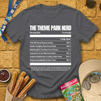 Theme Park Nerd Facts [Nutrition] T-Shirt for Theme Park Fans (Charcoal)