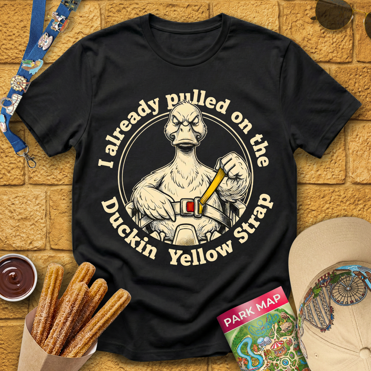 Duckin' Yellow Strap [RetroBadge] T-Shirt