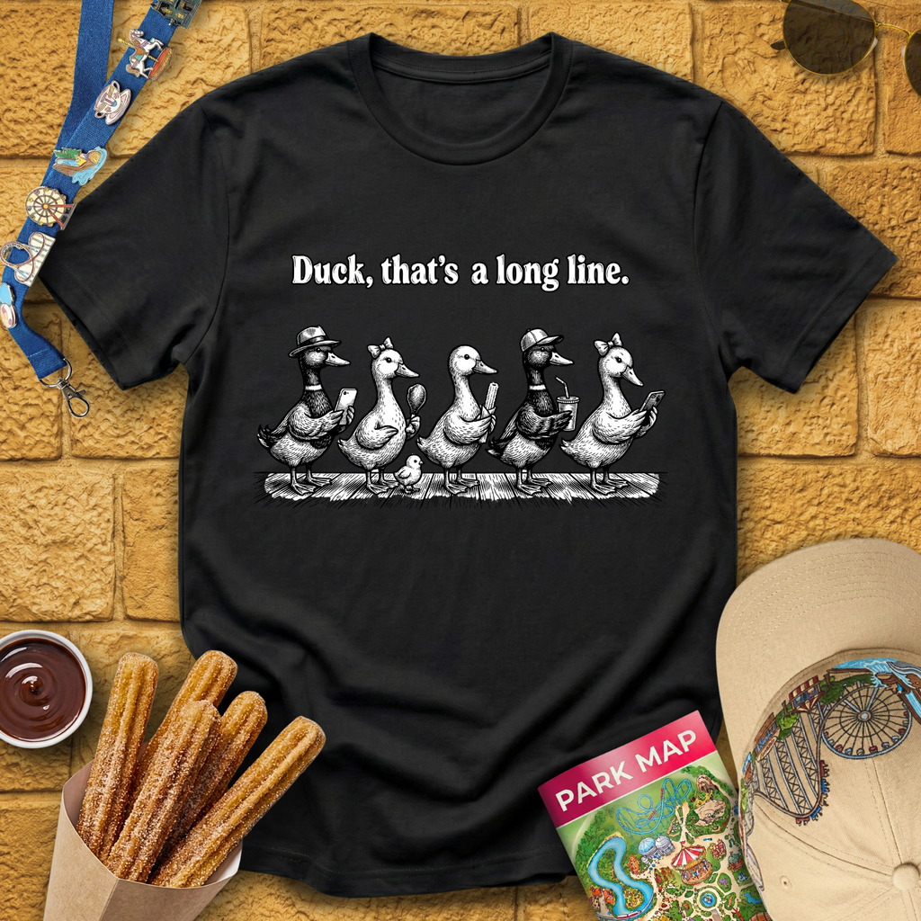 Duck, Long Line [WoodCut] T-Shirt