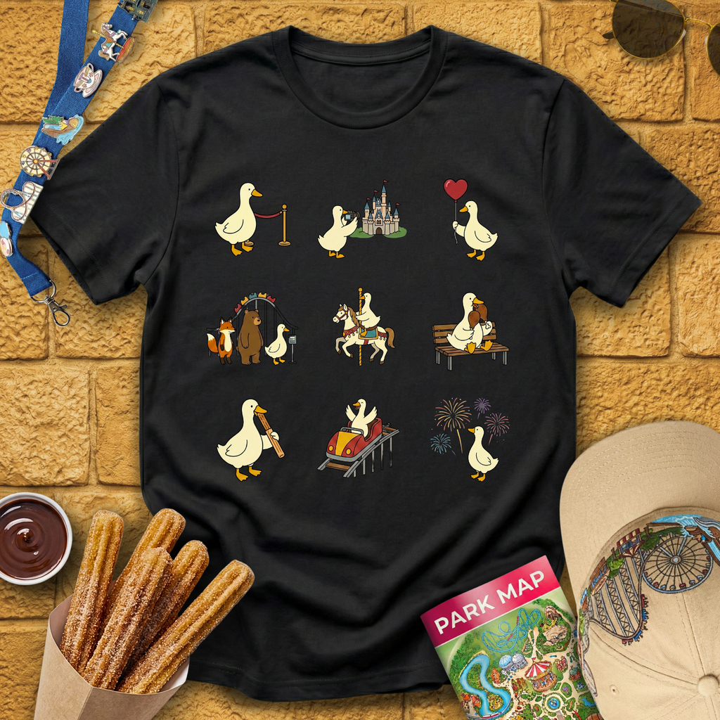 Theme Park Goose [Grid] T-Shirt