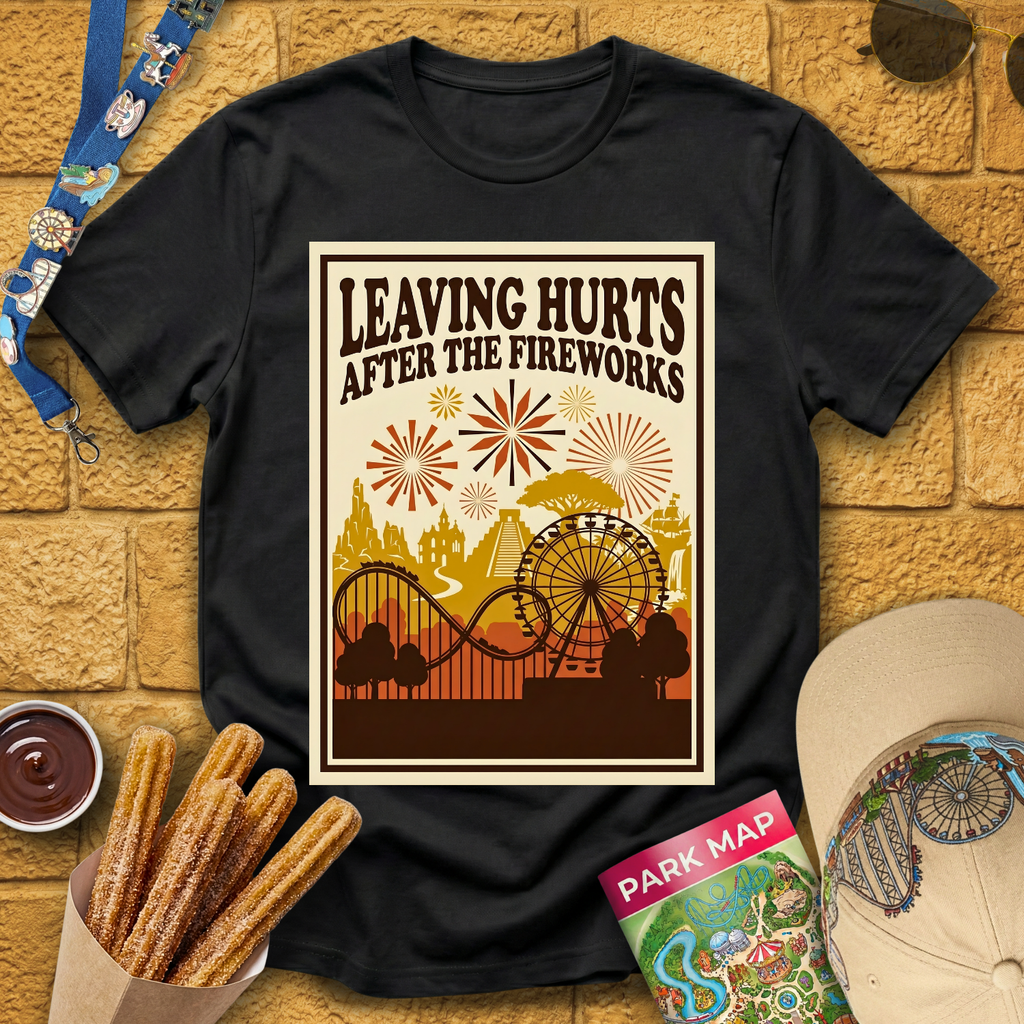 Leaving Hurts & Fireworks [70sPoster] T-Shirt