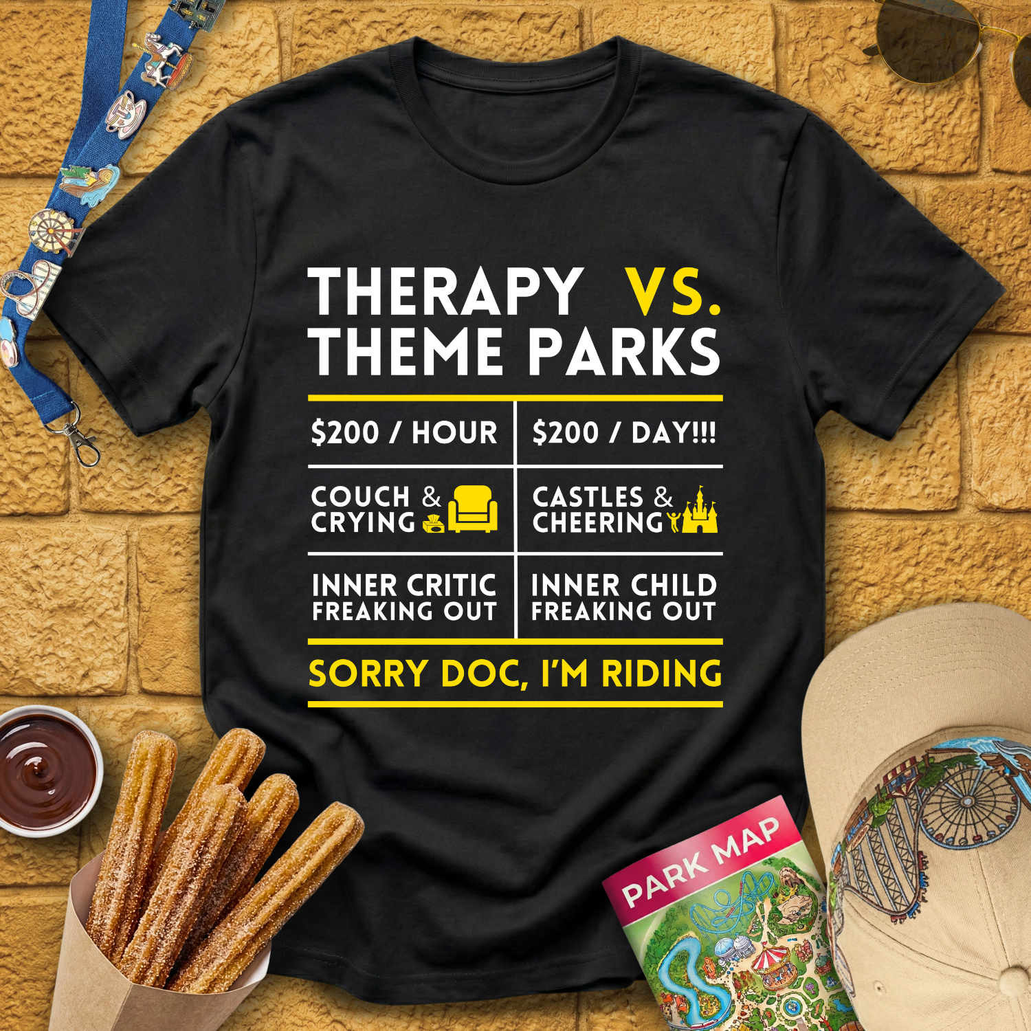 Therapy vs. Theme Parks T-Shirt