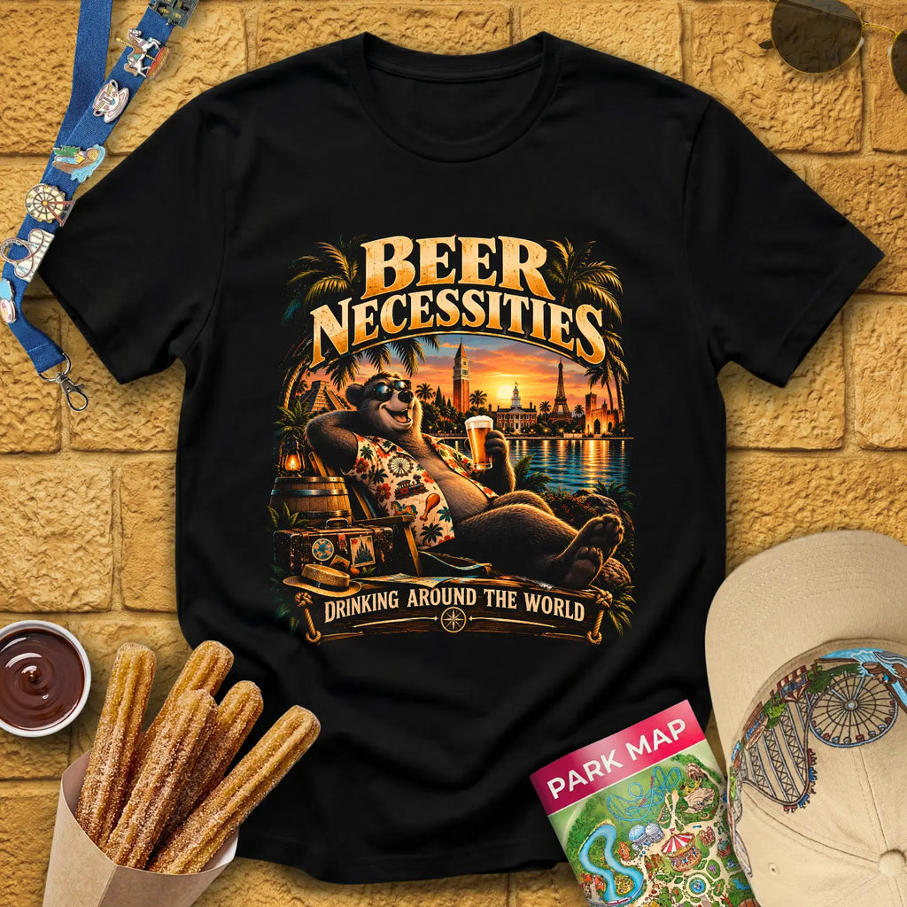 Beer Necessities [Cinematic] T-Shirt for Theme Park Fans (Black)