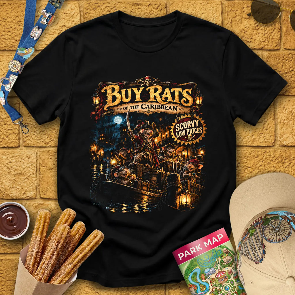 Buy Rats Caribbean [Cinematic1] T-Shirt for Theme Park Fans (Black)
