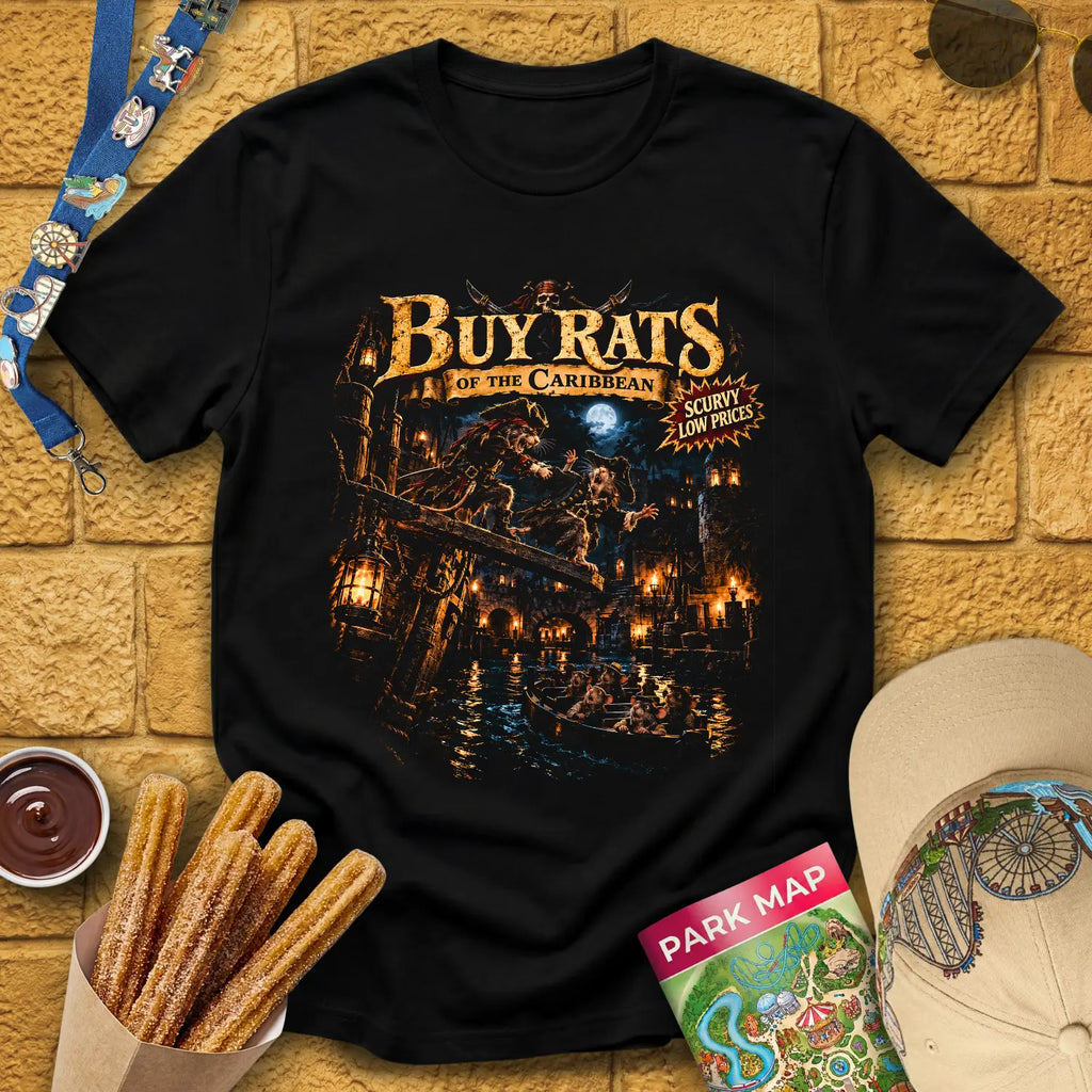 Buy Rats Caribbean [Cinematic2] T-Shirt for Theme Park Fans (Black)