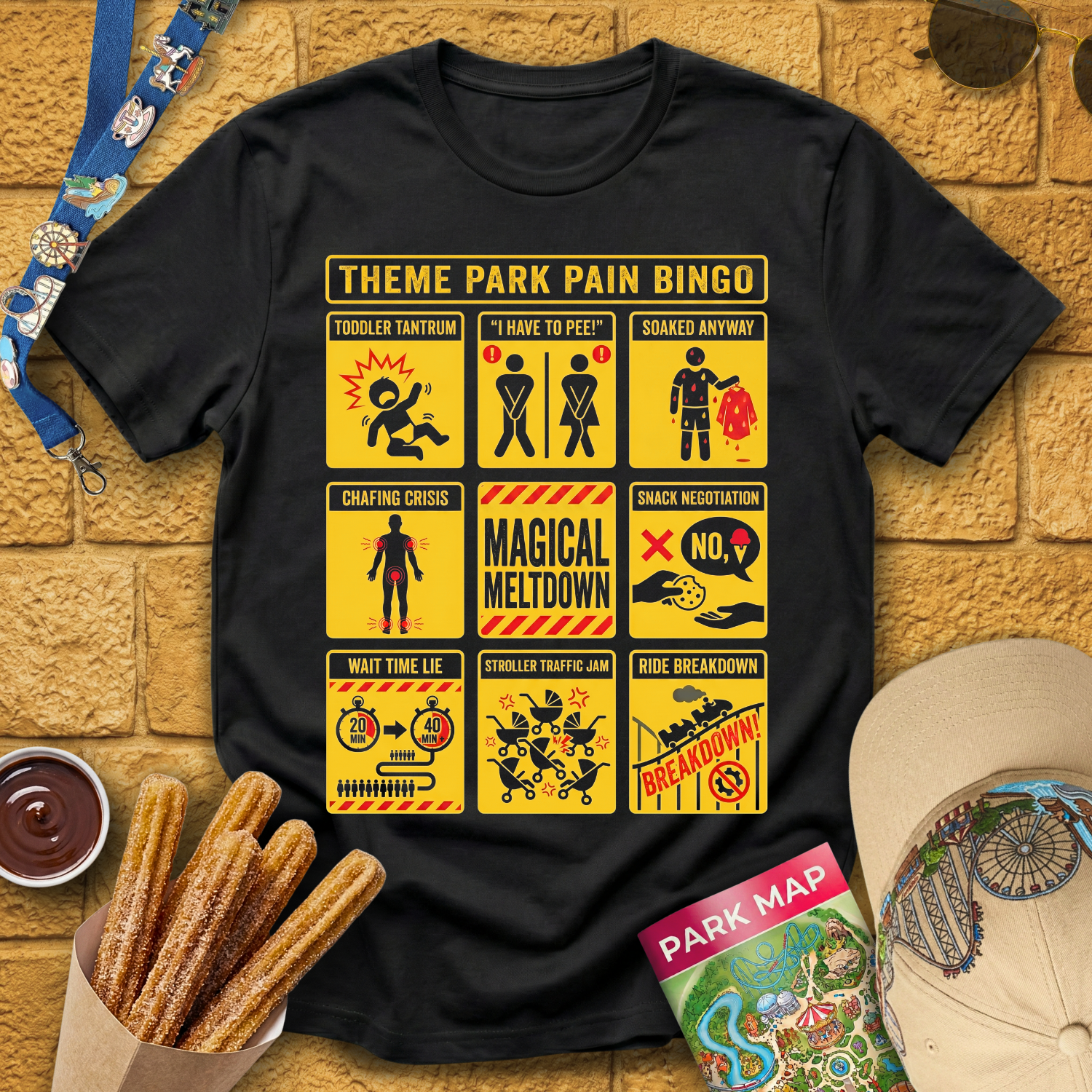 Theme Park Bingo [Warning] T-Shirt