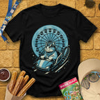 Cat Coaster [JapRetro] T-Shirt for Theme Park Fans (Black)