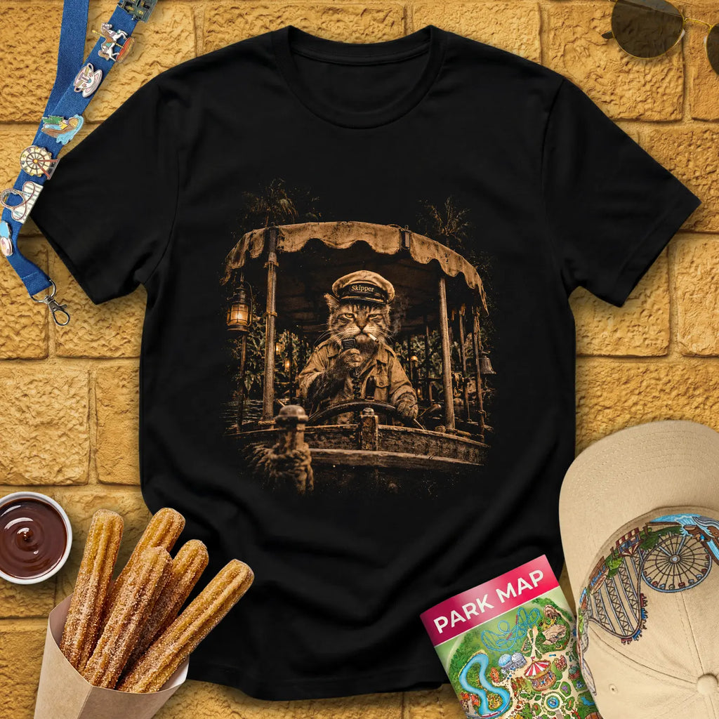 Cat Skipper [Cinematic] T-Shirt for Theme Park Fans (Black)