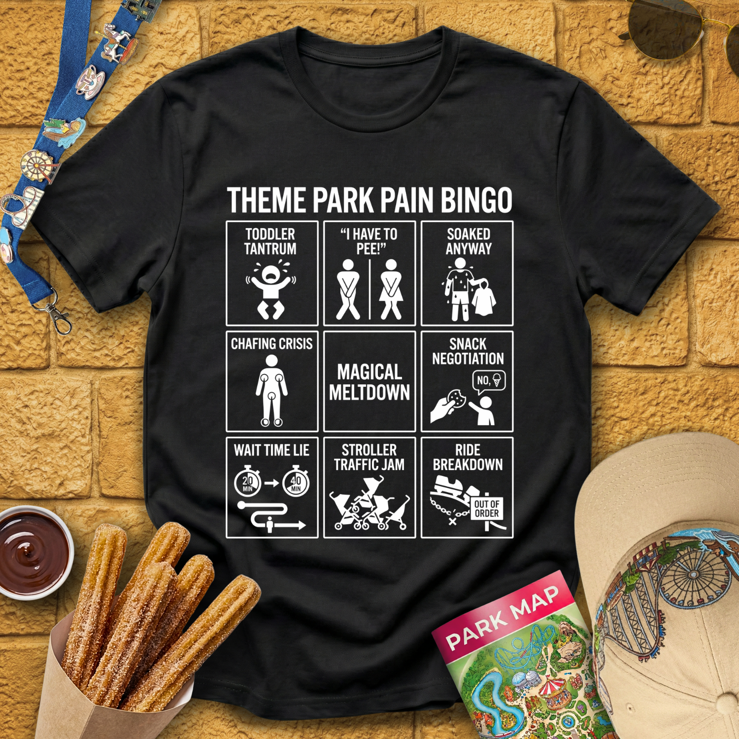 Theme Park Bingo [Sleek] T-Shirt
