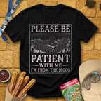 From The 1900s [Woodcut] T-Shirt for Theme Park Fans (Black)