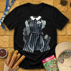 Ghost Hostess Dress [Artsy] T-Shirt for Theme Park Fans (Black)
