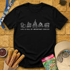 Important Choices [Sleek] T-Shirt for Theme Park Fans (Black)