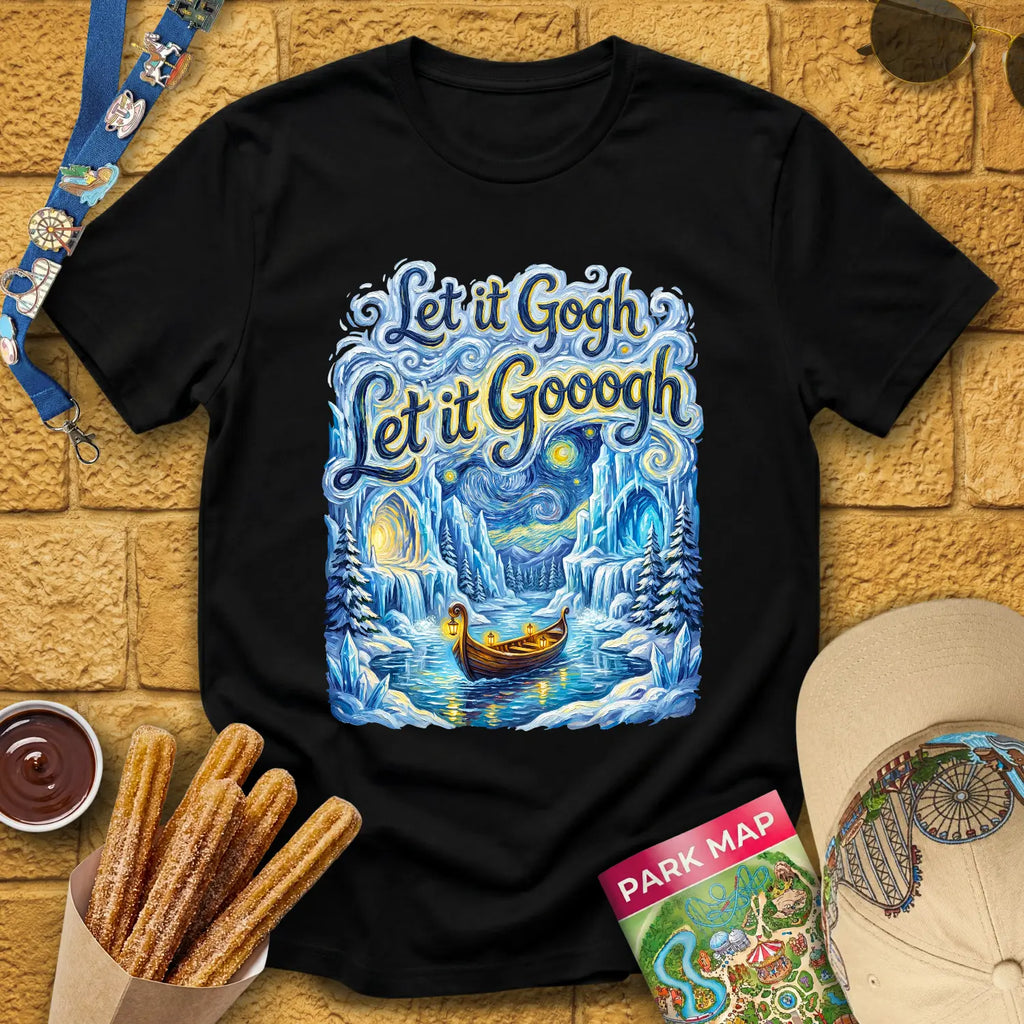 Let It Gogh [Artsy2] T-Shirt for Theme Park Fans (Black)