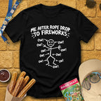 OW! Me After... [Sketch] T-Shirt for Theme Park Fans (Black)