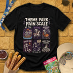 Park Pain Scale [Comic] T-Shirt for Theme Park Fans (Black)
