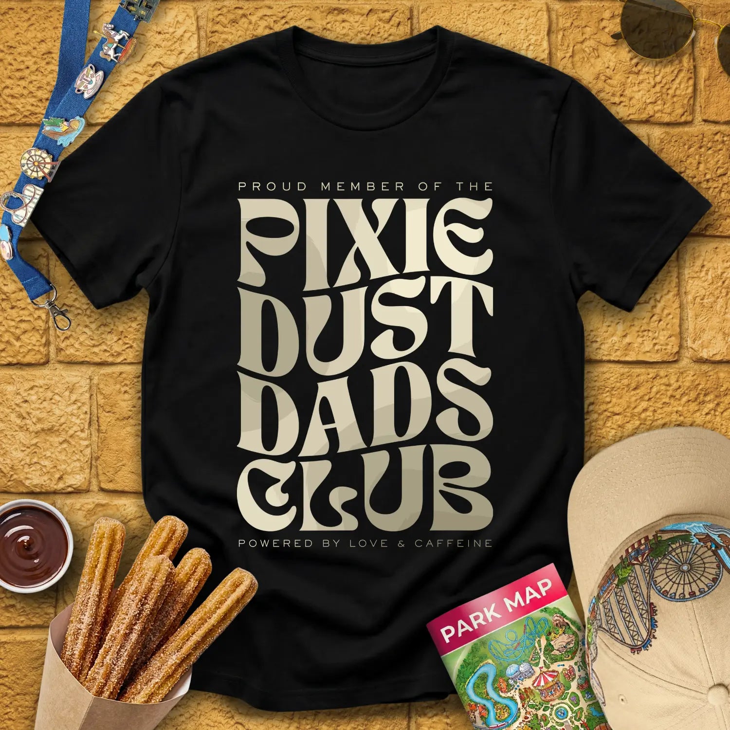 Pixie Dust Dads [Bold] T-Shirt for Theme Park Fans (Black)