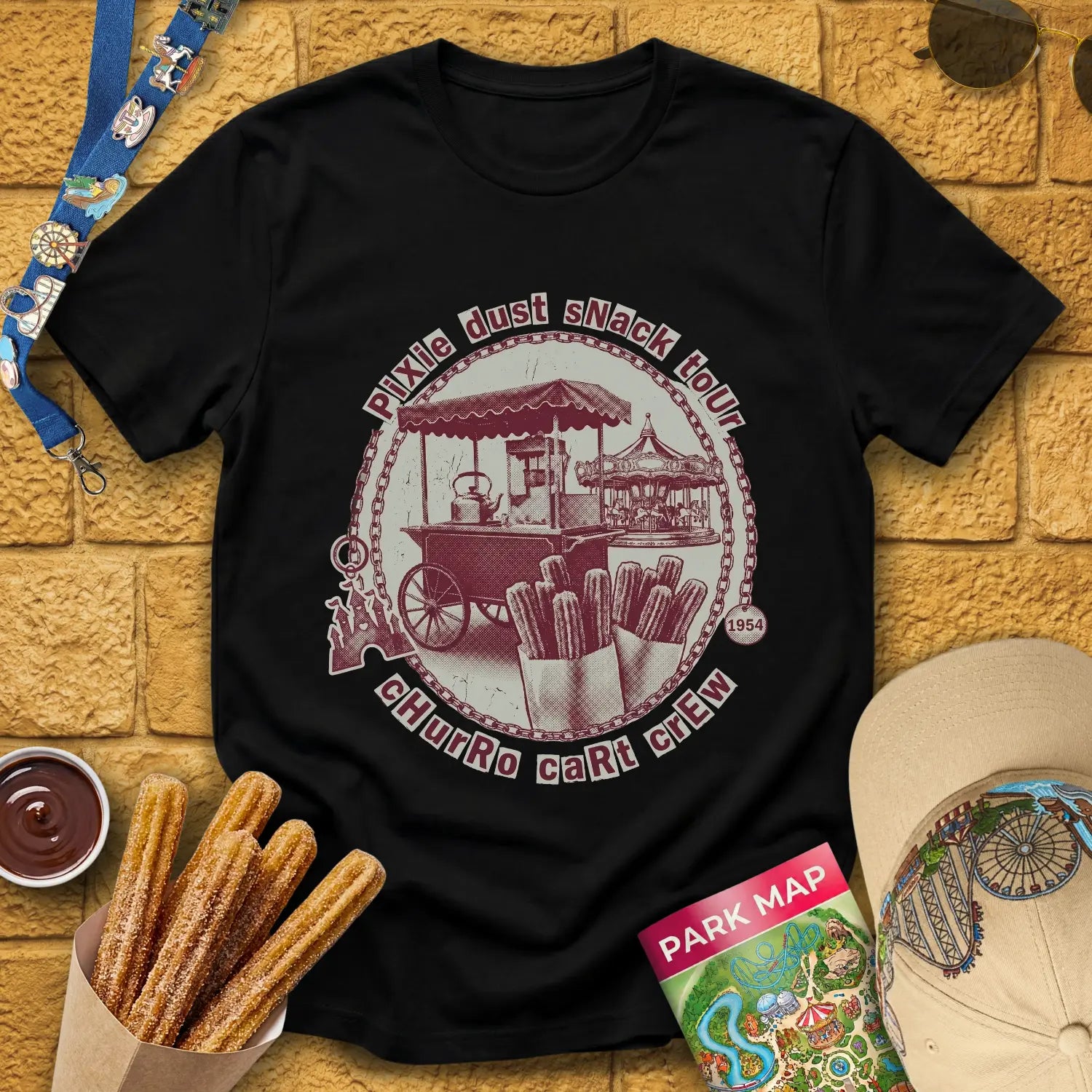 Pixie Dust Snack Tour [Grunge] T-Shirt for Theme Park Fans (Black)