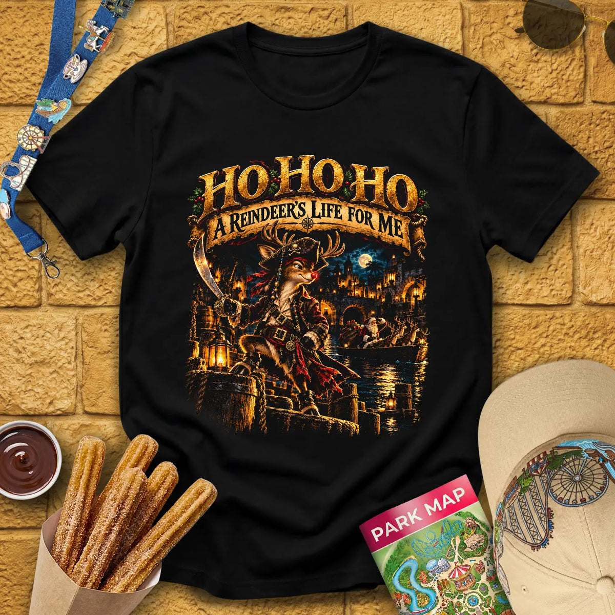 Reindeer's Life [Cinematic] T-Shirt for Theme Park Fans (Black)