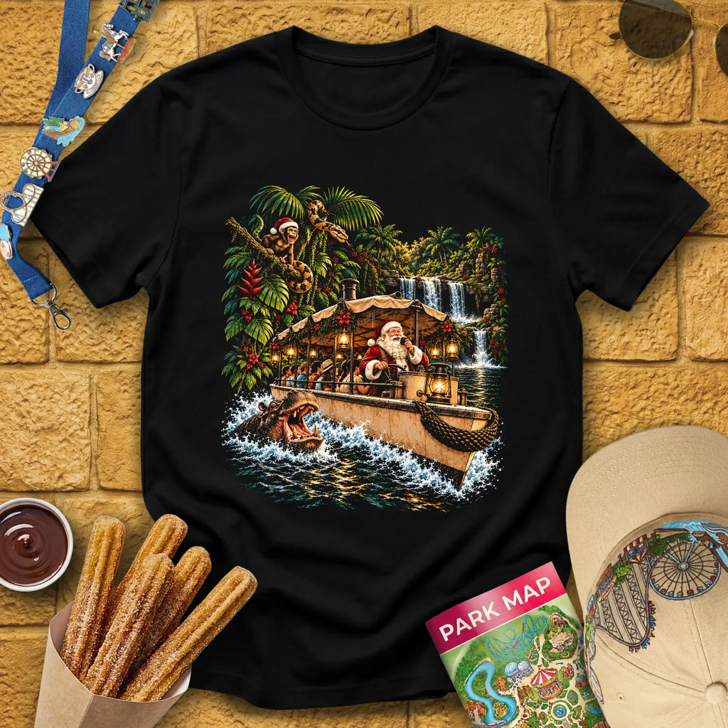 Santa Skipper [Cinematic] T-Shirt for Theme Park Fans (Black)