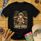 Skip-Purr Cat [Chalky] T-Shirt for Theme Park Fans (Black)