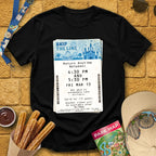 Skip The Line Ticket [Retro] T-Shirt for Theme Park Fans (Black)