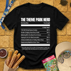 Theme Park Nerd Facts [Nutrition] T-Shirt for Theme Park Fans (Black)