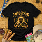 Theme Park Trinity [Golden] T-Shirt for Theme Park Fans (Black)