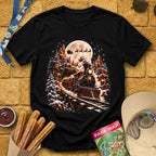 Xmas Mine Train [Cinematic] T-Shirt for Theme Park Fans (Black)