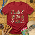Xmas Park Day [RusticGrid] T-Shirt for Theme Park Fans (Antique Cherry Red)