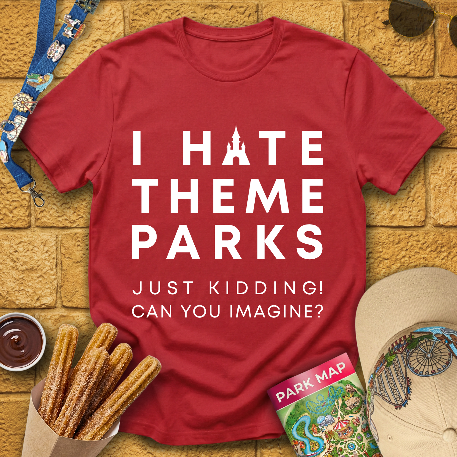 I Hate Theme Parks [Sleek] T-Shirt