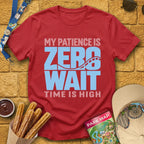 Zero Wait [Bold] T-Shirt for Theme Park Fans (Cherry Red)