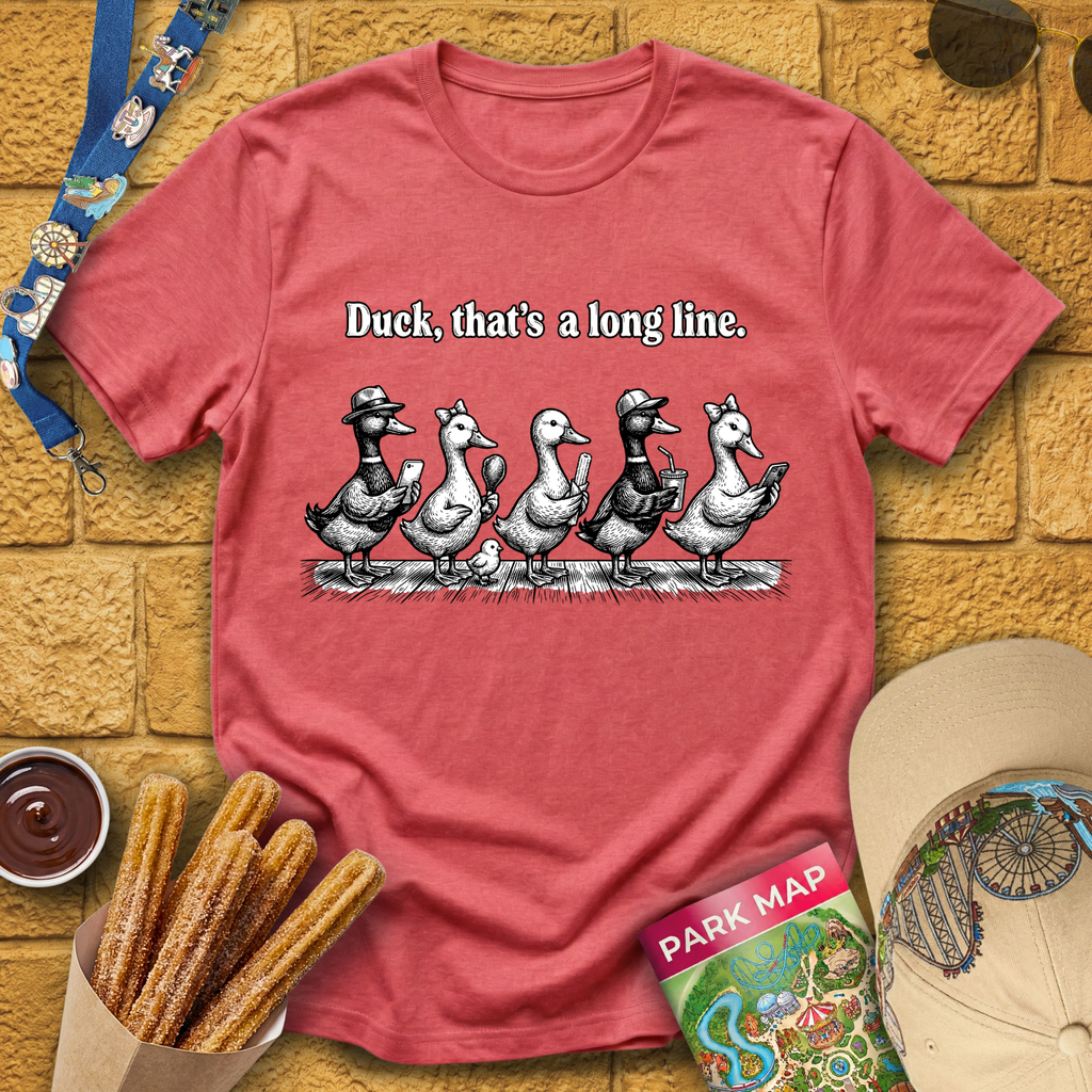 Duck, Long Line [WoodCut] T-Shirt