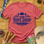 First At Rope Drop [VictorianSleek] T-Shirt for Theme Park Fans (Heather Red)