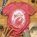 Rope Drop Raccoon [Grunge] T-Shirt for Theme Park Fans (Heather Red)