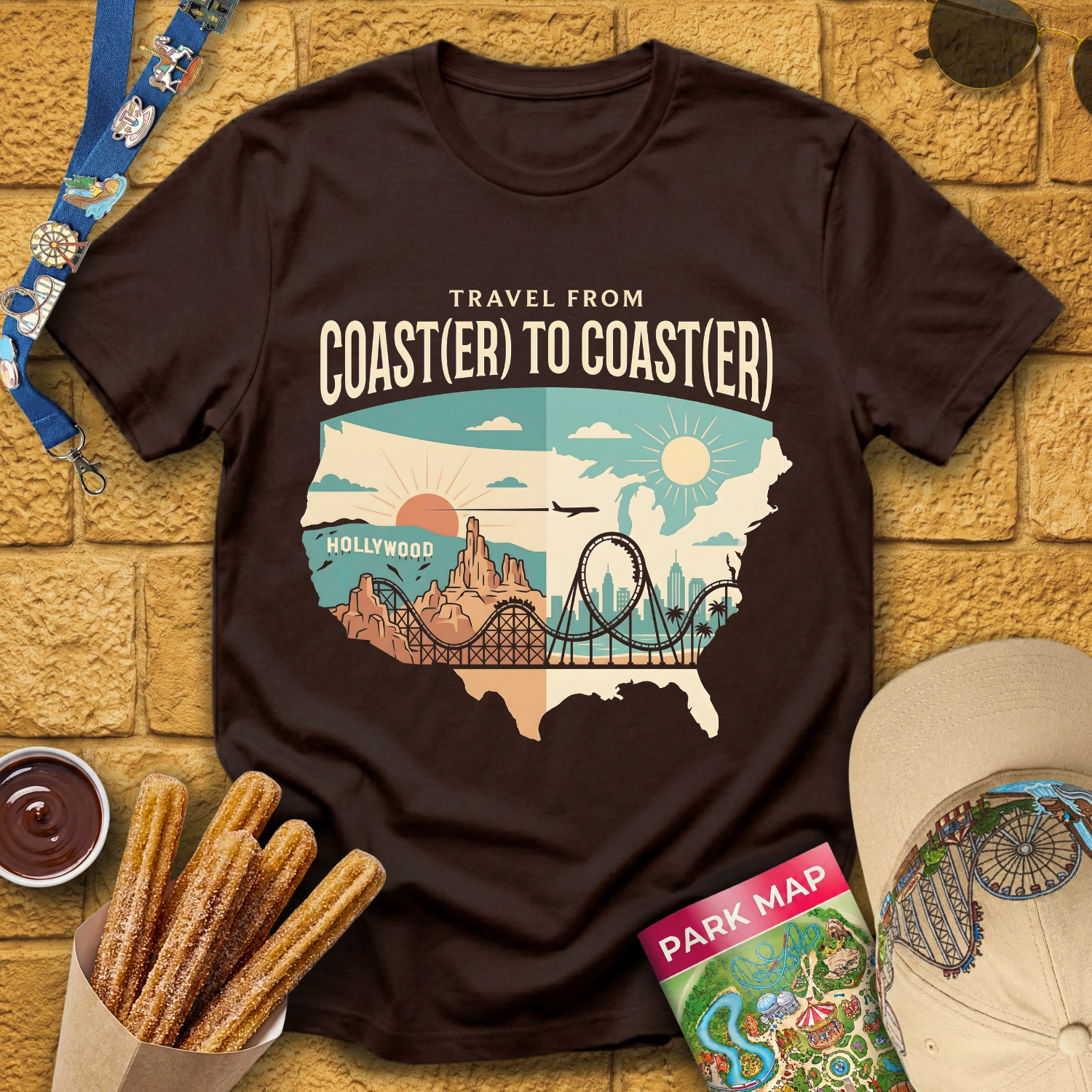 Coast(er) to Coast(er) [Map] T-Shirt