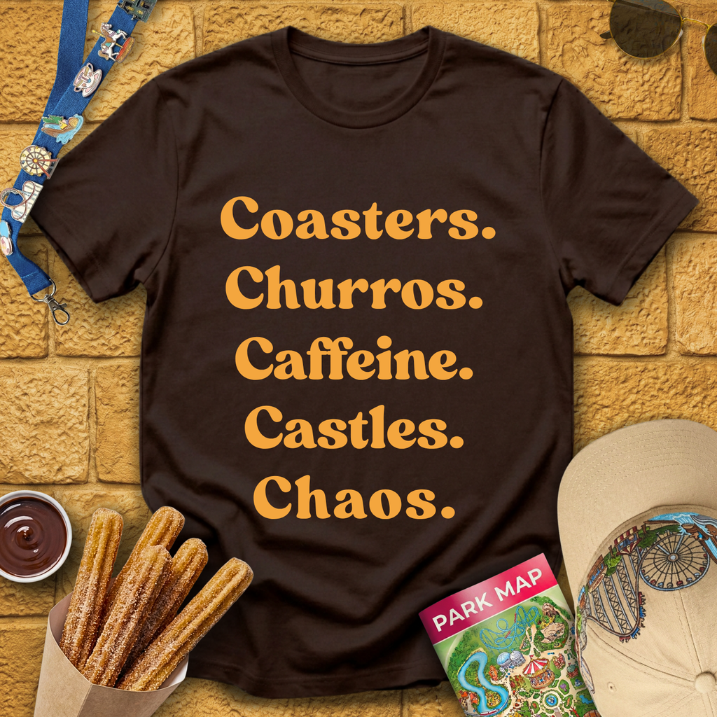 Coasters. Churros. Caffeine. [70s] T-Shirt