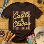 Castle & Churro Club [Chic] T-Shirt for Theme Park Fans (Dark Chocolate)