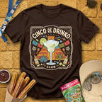 Cinco De Drinko [Square] T-Shirt for Theme Park Fans (Dark Chocolate)