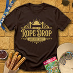 First At Rope Drop [VictorianSleek] T-Shirt for Theme Park Fans (Dark Chocolate)