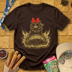 Log Flume Cat [PopInk] T-Shirt for Theme Park Fans (Dark Chocolate)