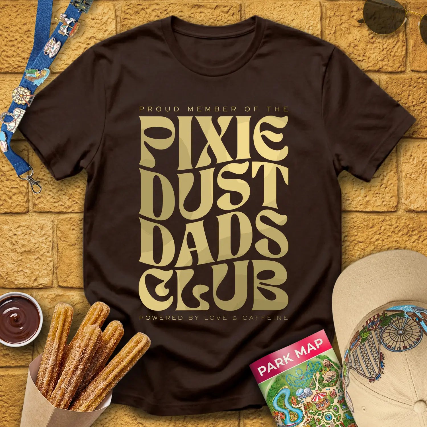 Pixie Dust Dads [Bold] T-Shirt for Theme Park Fans (Dark Chocolate)