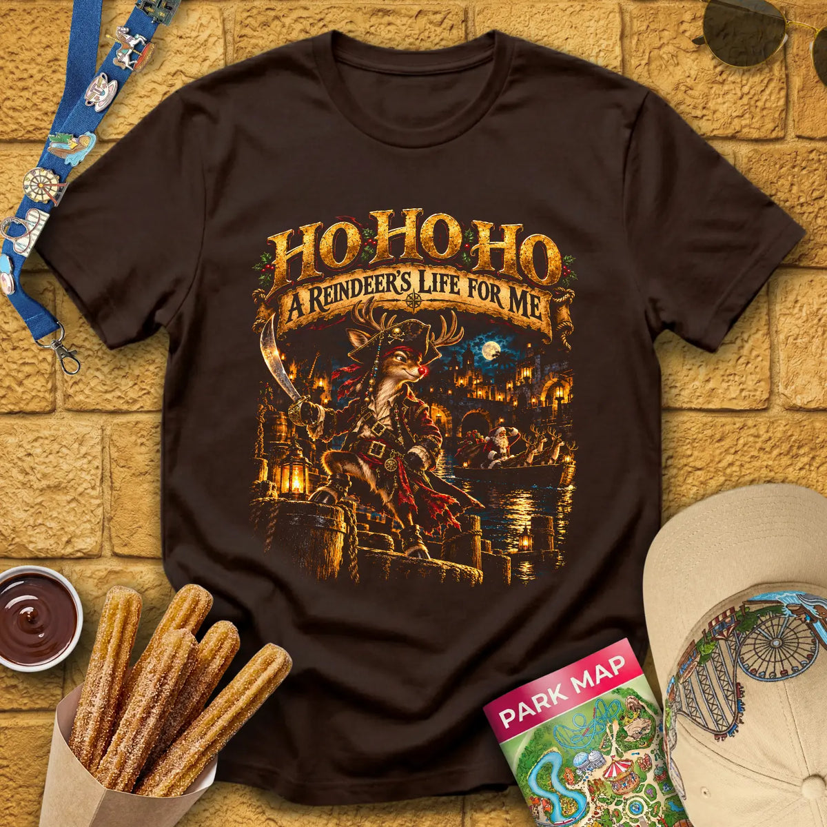 Reindeer's Life [Cinematic] T-Shirt for Theme Park Fans (Dark Chocolate)
