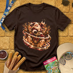 Teacups Santa [Cinematic] T-Shirt for Theme Park Fans (Dark Chocolate)