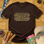 Theme Park Ticket [Doodle] T-Shirt for Theme Park Fans (Dark Chocolate)
