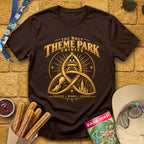 Theme Park Trinity [Golden] T-Shirt for Theme Park Fans (Dark Chocolate)