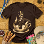 Tranquil Teacups [Engraved] T-Shirt for Theme Park Fans (Dark Chocolate)