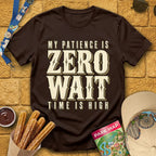 Zero Wait [MidCen] T-Shirt for Theme Park Fans (Dark Chocolate)