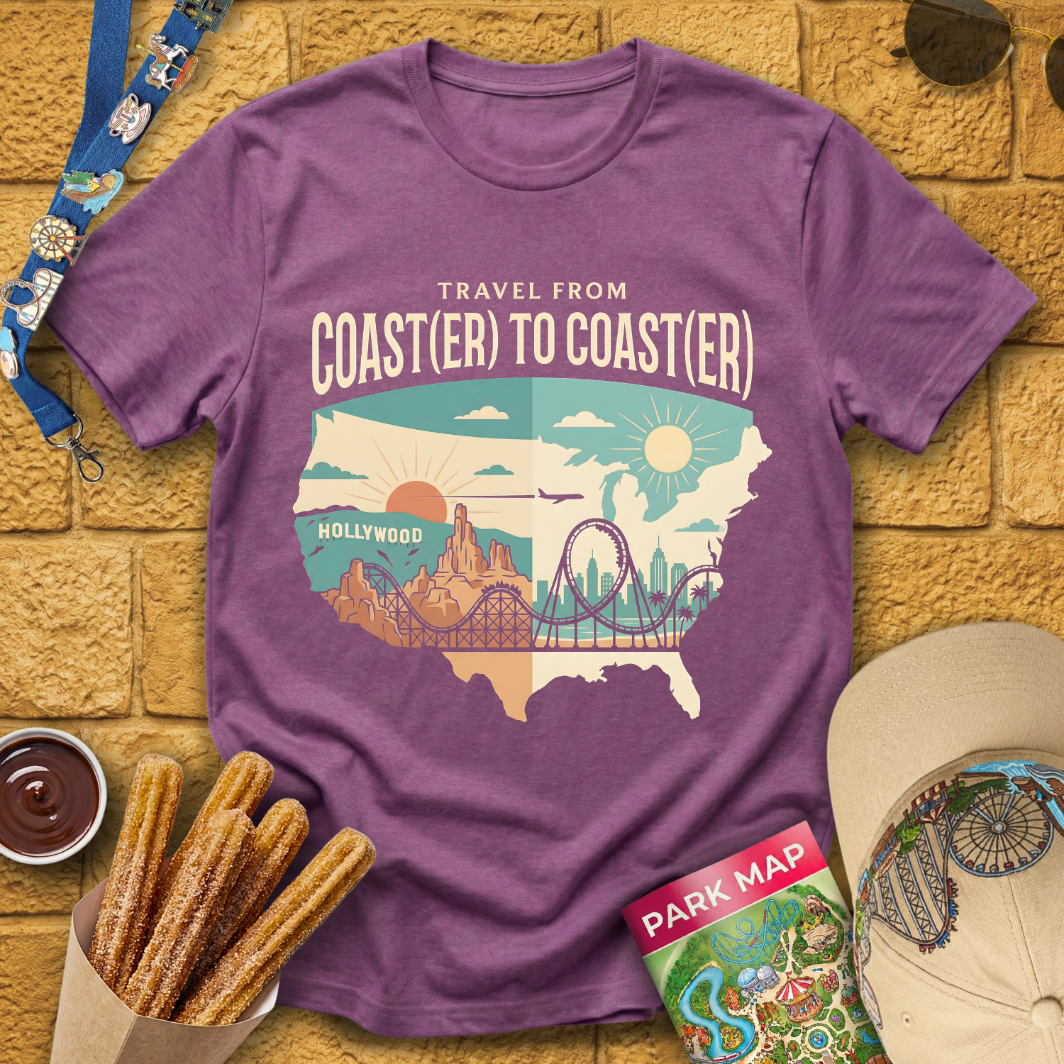 Coast(er) to Coast(er) [Map] T-Shirt